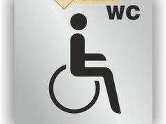 Semn aluminiu wc persoane cu dizabilitati